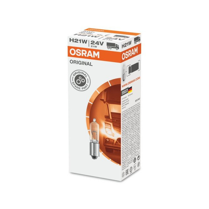 OSRAM Automobilinė lemputė 21W 24V BAY9S 1vnt