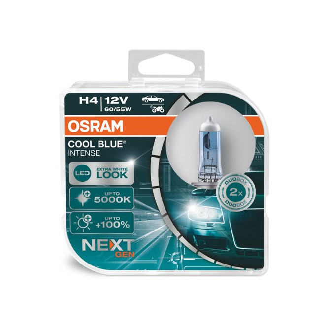 OSRAM COOL BLUE INTENSE H4 NEXT GEN 5000K 60/55W 12V P43T 2vnt