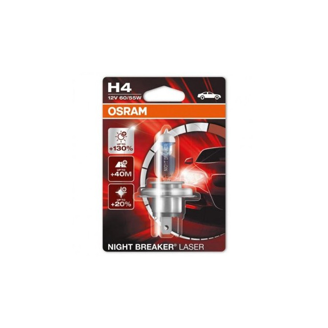 OSRAM Automobilinė lemputė NIGHT BREAKER LASER H4 60/55W 12V P43T 1vnt