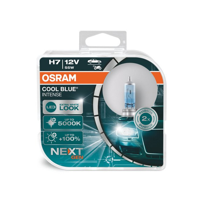 OSRAM COOL BLUE INTENSE H7 NEXT GEN 5000K 55W 12V PX26D 2vnt