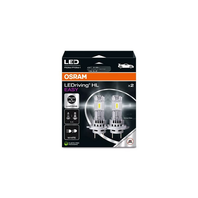 OSRAM LEDriving H7/H18 12V HL EASY GEN2 16W 6500K 1400lm 2vnt