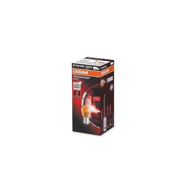 OSRAM Lemputė 24V 21W BAU15S geltona  TRUCKSTAR PRO 1vnt 