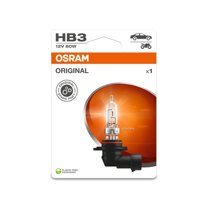 OSRAM Automobilinė lemputė HB3 60W 12V P20D (amerikietiškiems automobiliams) 1vnt