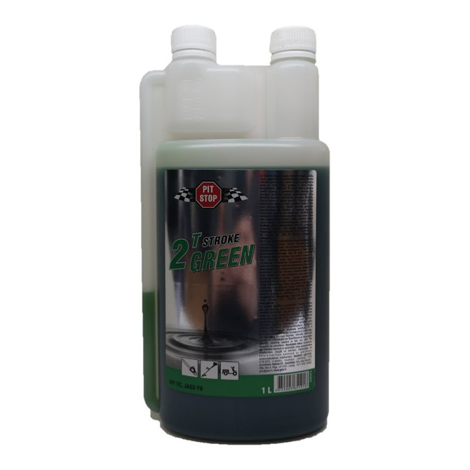 PITSTOP PIT STOP Alyva 2T varikliams žalia su dozatoriumi 1L 