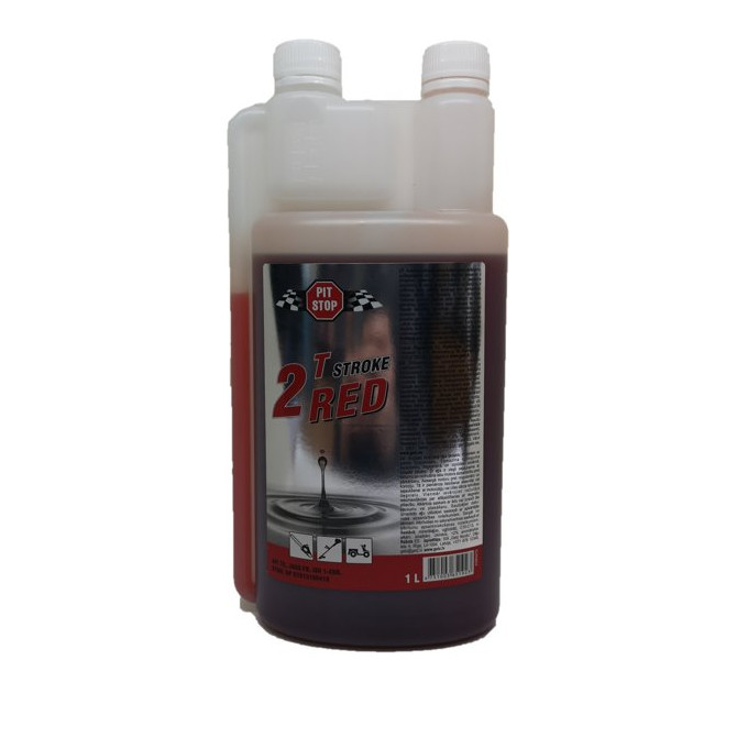PITSTOP PIT STOP Alyva 2T TC-W3 varikliams raudona su dozatoriumi 1L 