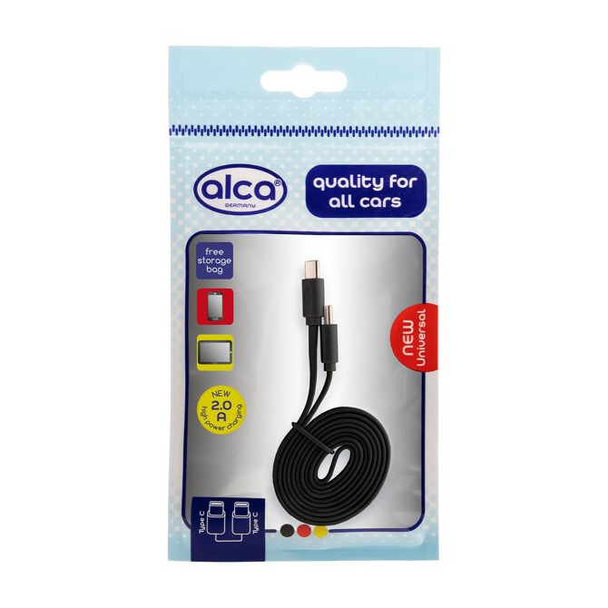 ALCA Laidas C / C tipo USB 2.0 juodas, 100cm ilgio (išmaniems, mobiliems, MP3)