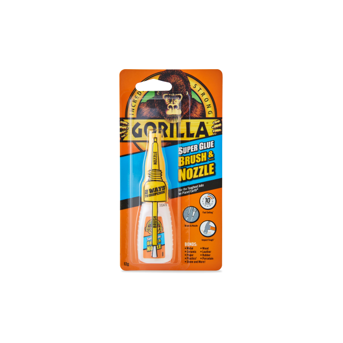 GORILLA Universalūs momentiniai klijai 12g Brush & Nozzle Universalūs momentiniai klijai 12gm Brush & Nozzle