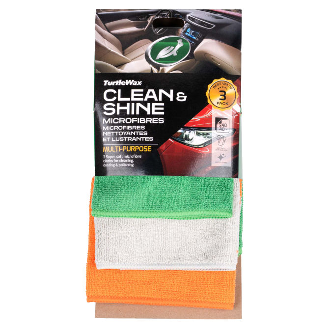 CLEAN&SHINE MICROFIBRES-3 PACK