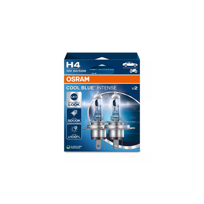 OSRAM COOL BLUE INTENSE H4 NEXT GEN 5000K 60/55W 12V P43T 2vnt