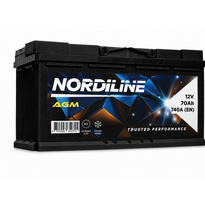 NORDLINE Akum. Top Car AGM 70 Ah 12V 740A 276x175x190mm 