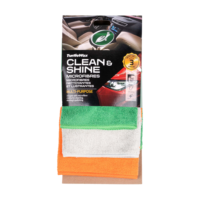 CLEAN&SHINE MICROFIBRES-3 PACK