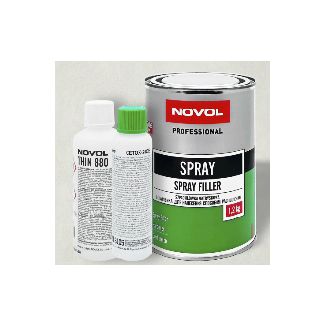NOVOL Purškiamas glaistas SPRAY 0,8L  (kietiklis+skiediklis kompl.) 