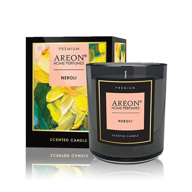 AREON Neroli scented candle with wish card and matches ~40 H