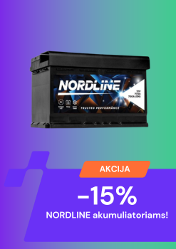 NORDLINE akumuliatoriams -15%!